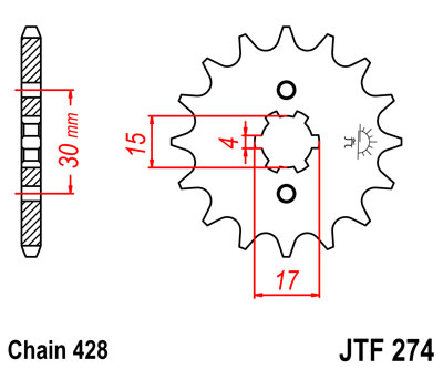 Picture of Front sprocket 16T 428 wide