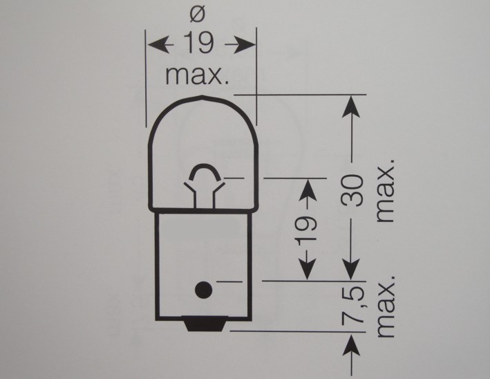 Picture of Bulb 12 volt 5 watt BA15