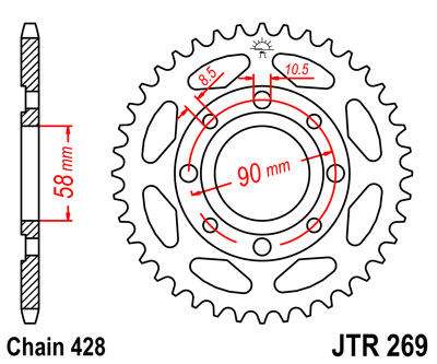 Picture of Rear Sprocket 38T 428 Skyteam Ace 125cc