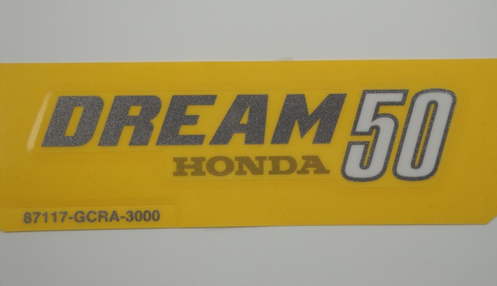 Afbeelding van Transfer Honda Dream zijkap zilver/goud