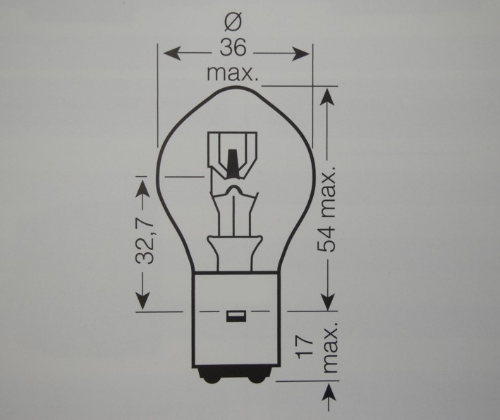 Picture of Bulb 6 volt 15/15Watt BA20D