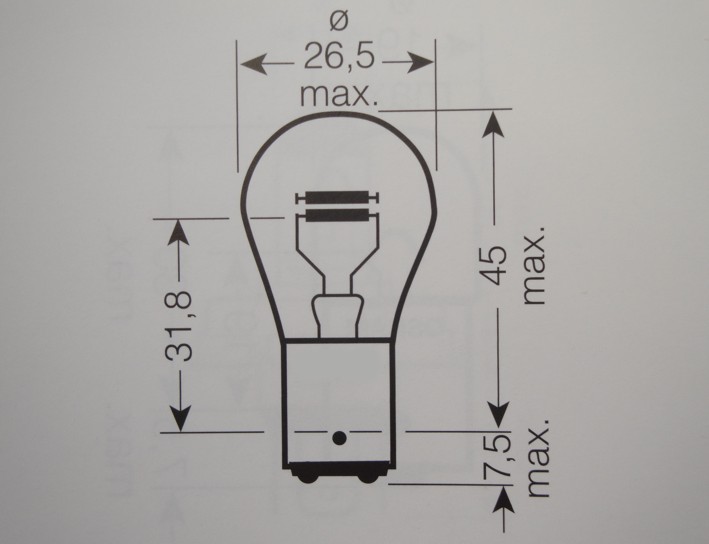 Picture of Bulb 12V 21/5W red 