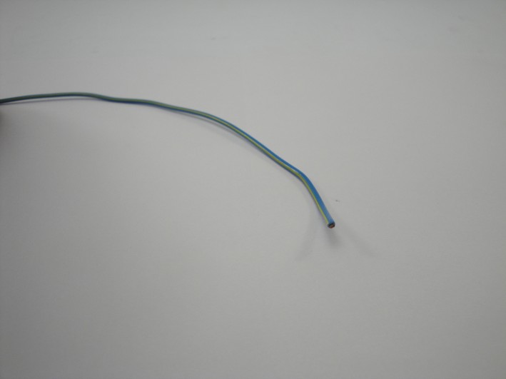 Afbeelding van Enkeladerige kabel 0.75mm blauw/geel p/m
