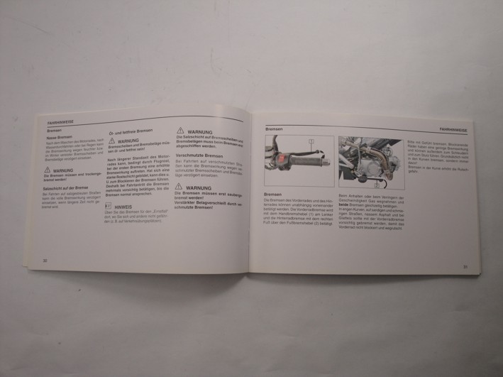Picture of instruction book Sachs Madass 125cc Germ