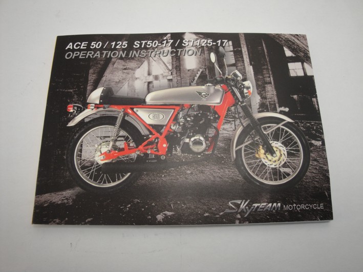 Picture of instruction book skyteam ace 50cc 125cc